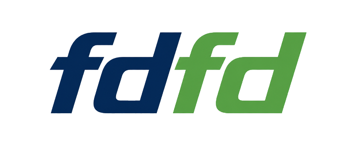 fdfd logo in a green badge